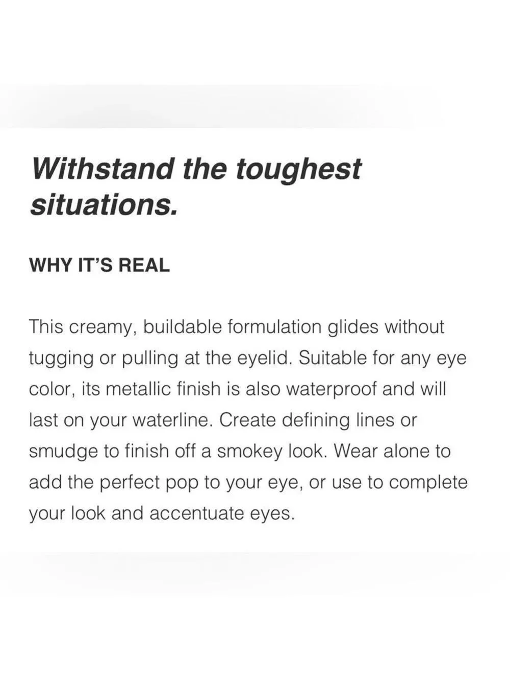 NIB RealHer Eye Am Resilient Metallic Bronze Eyeliner